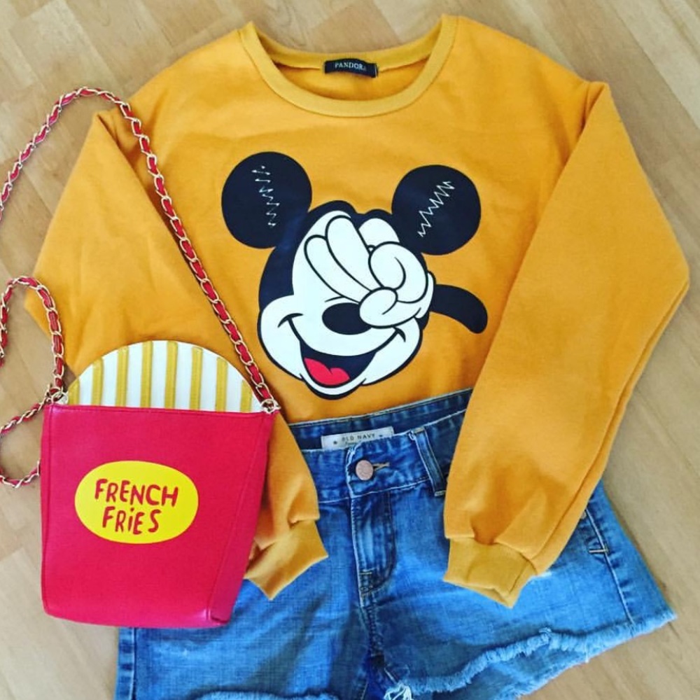 Mustard Mickey Mouse Disney sweater crewneck